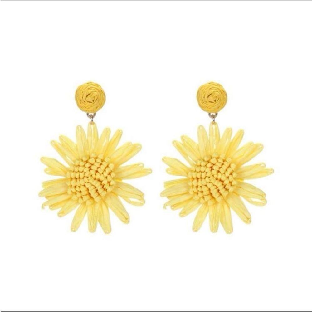 Yellow flower earrings N387